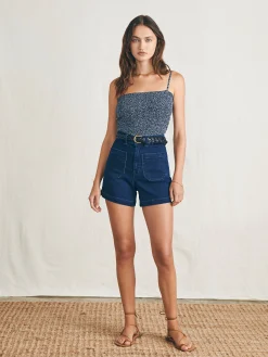 Shirts & Tops^Faherty Brand Alisee Smocked Top - Navy Riverton Ditsy