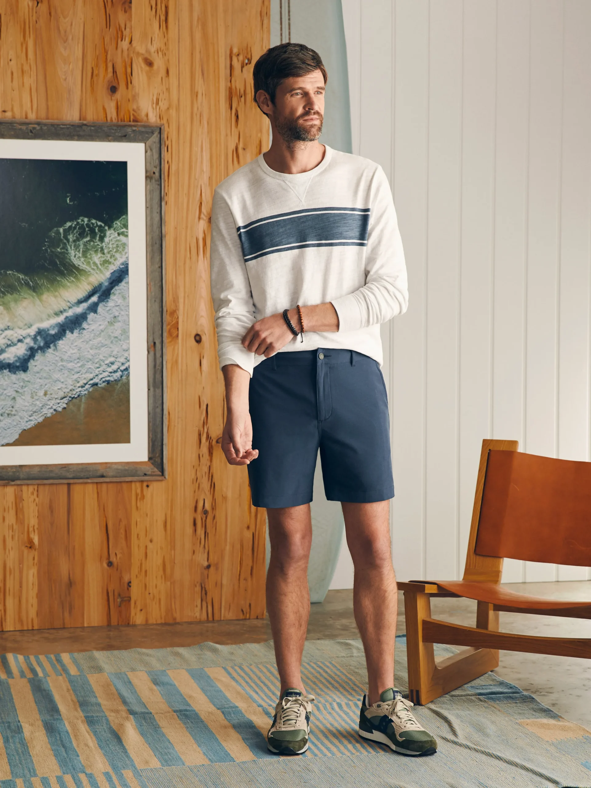Shorts^Faherty Brand All Day Shorts (7" Inseam) - Dark Blue Nights