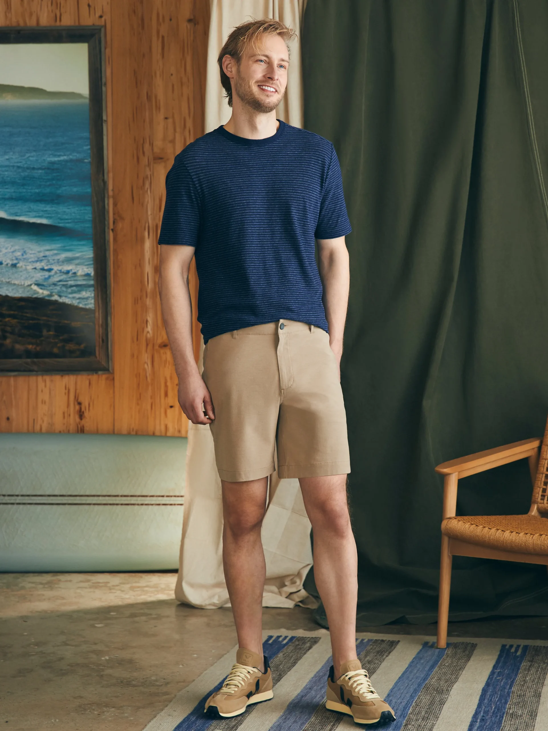 Shorts^Faherty Brand All Day Shorts (7" Inseam) - Khaki