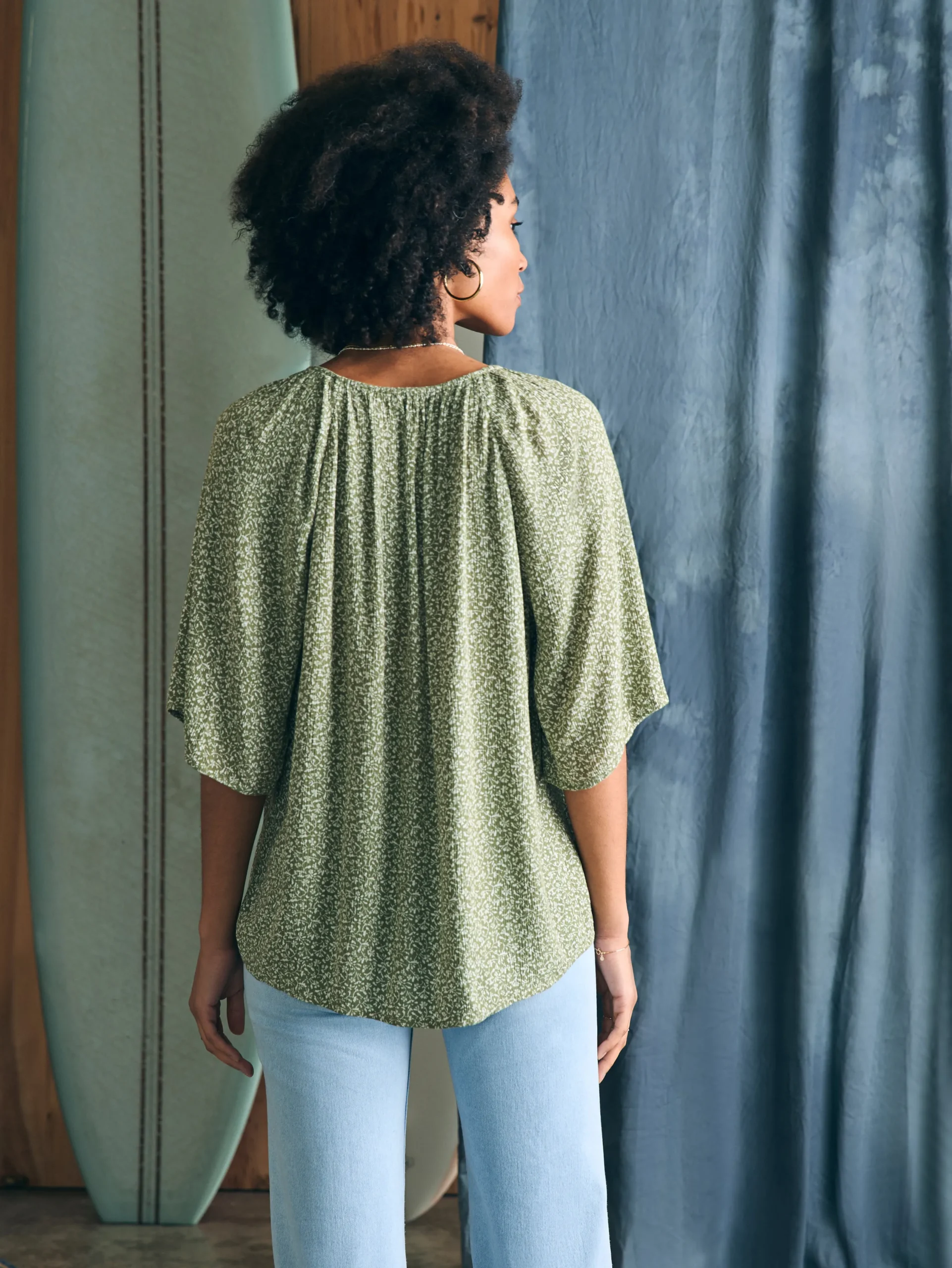 Shirts & Tops^Faherty Brand Amira Top - Green Riverton Ditsy Floral