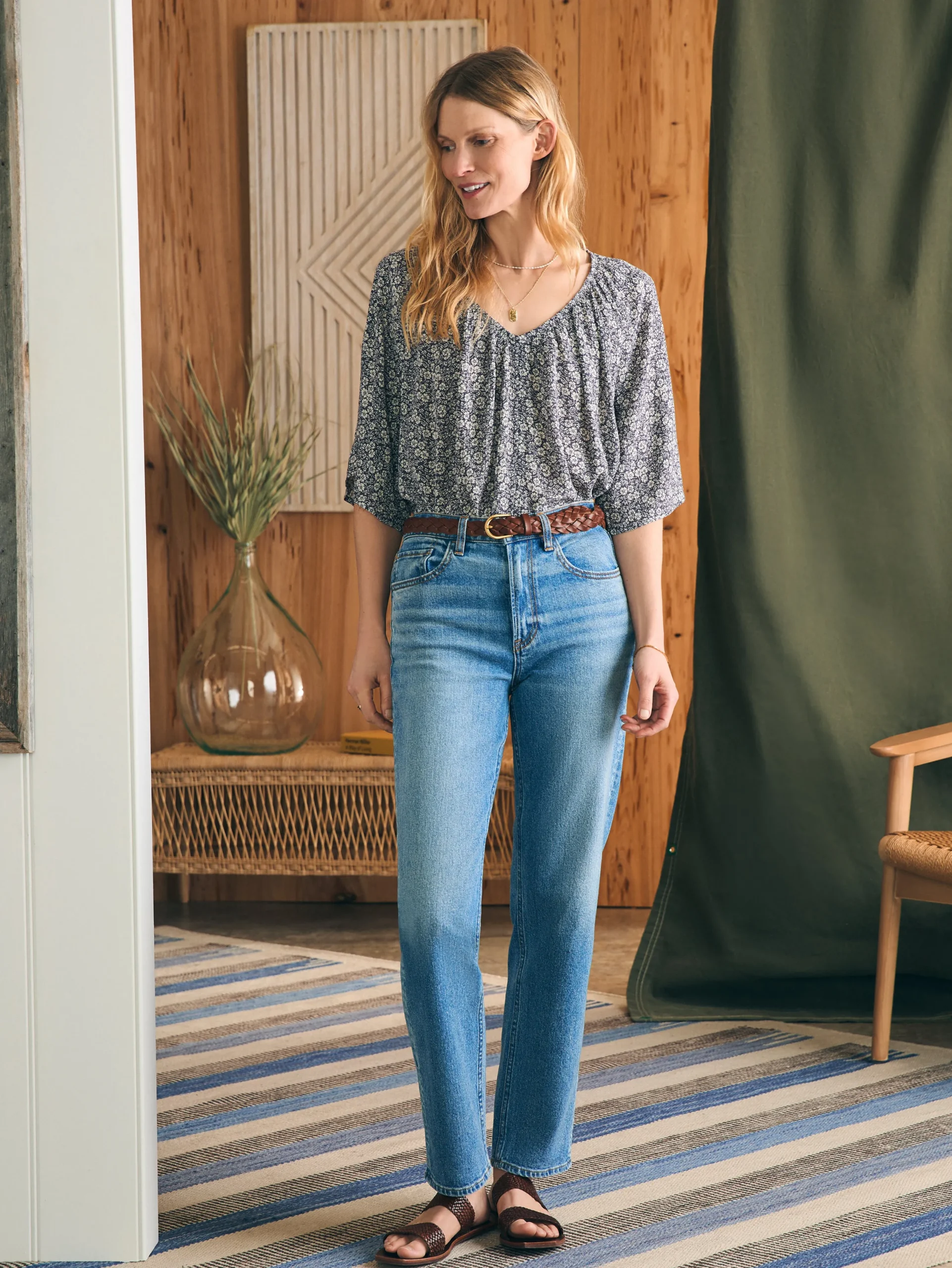 Shirts & Tops^Faherty Brand Amira Top - Navy Ditsy Floral