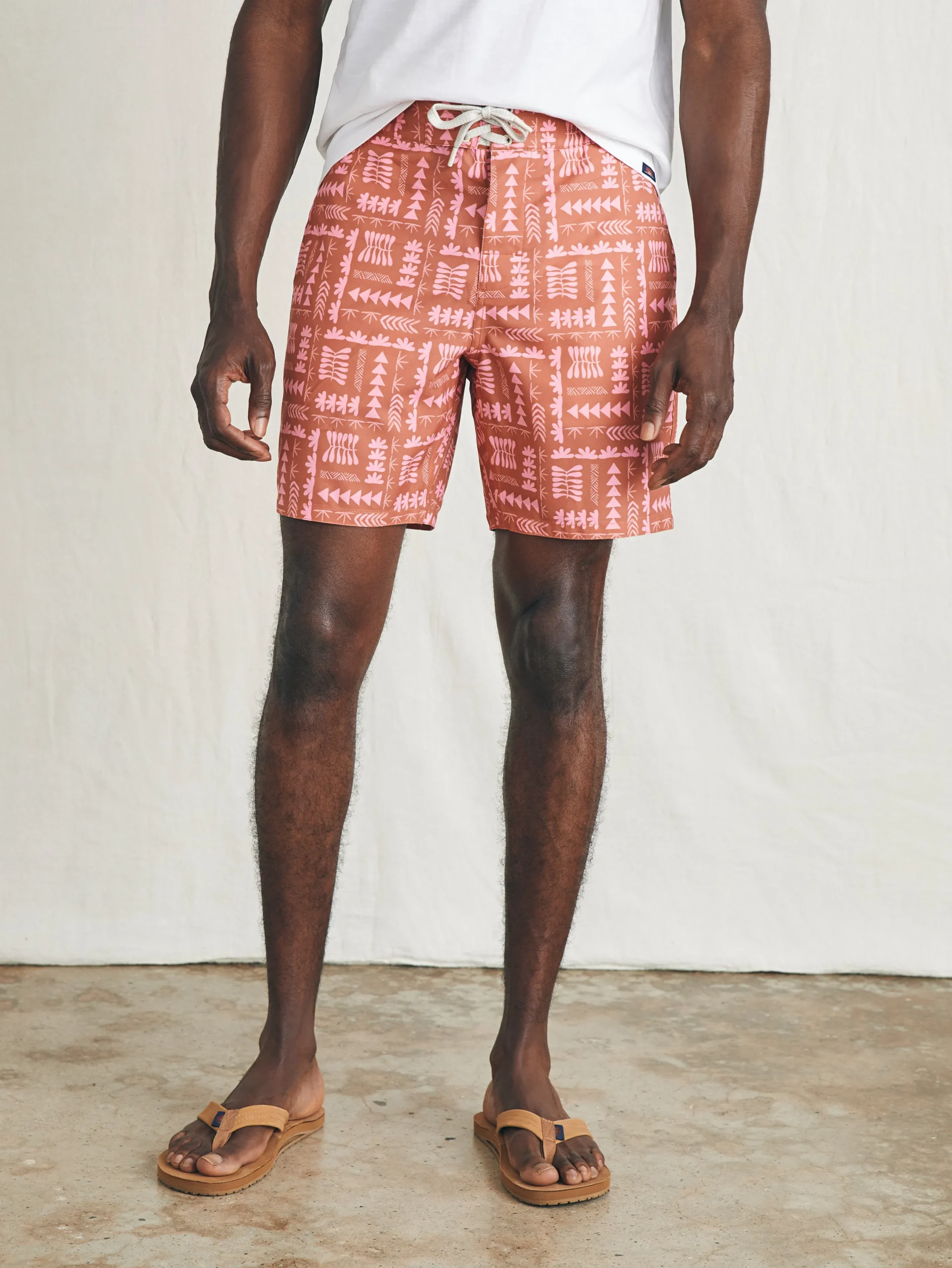 Swim^Faherty Brand Anna Kahalekulu Sunwashed Boardshort - Red Naupaka