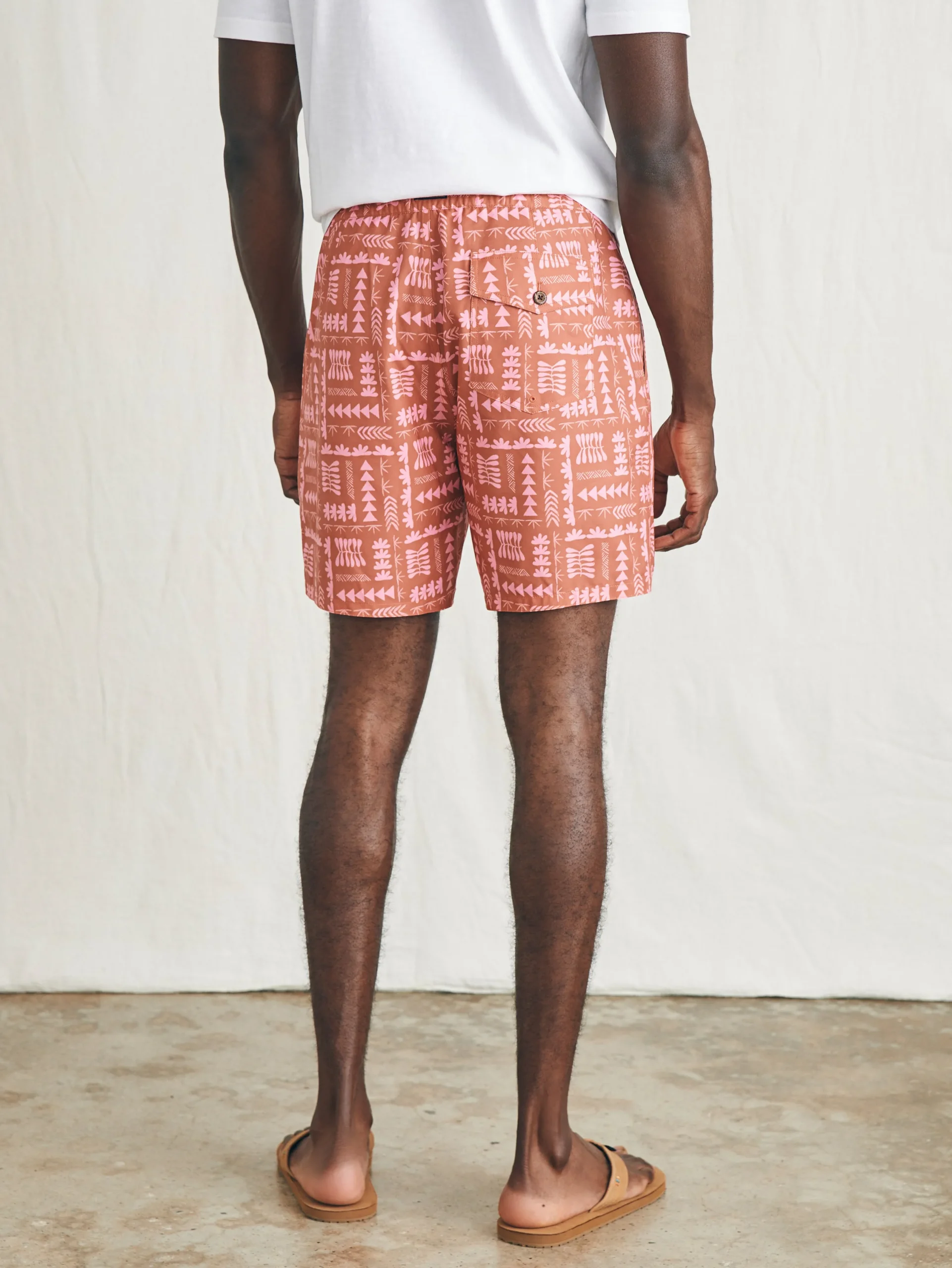 Swim^Faherty Brand Anna Kahalekulu Sunwashed Boardshort - Red Naupaka