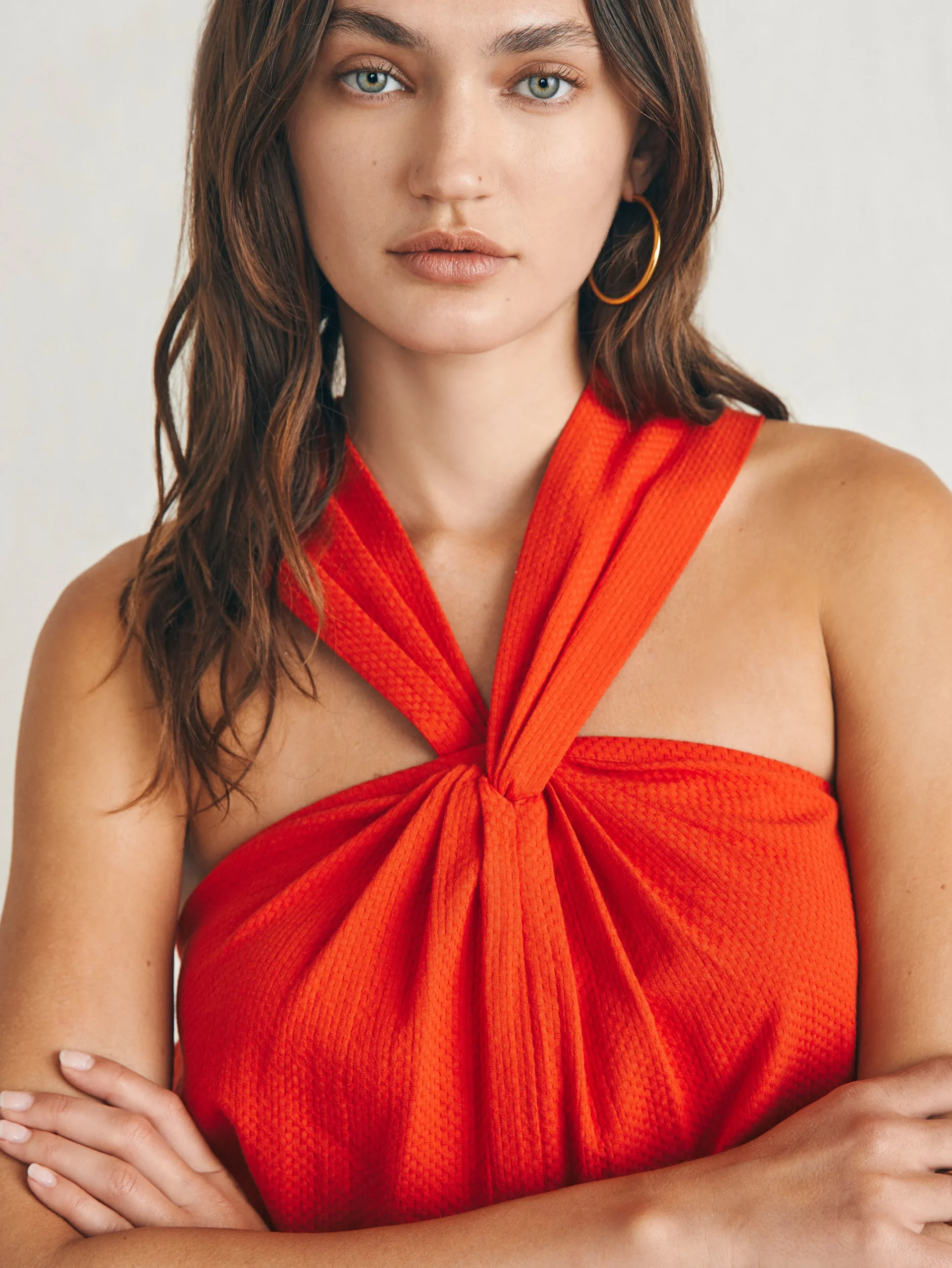 Shirts & Tops^Faherty Brand Bay Twist Top - Poppy Red