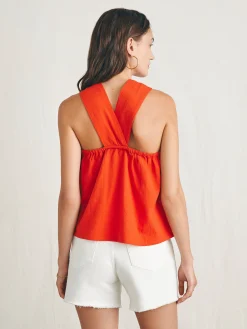 Shirts & Tops^Faherty Brand Bay Twist Top - Poppy Red