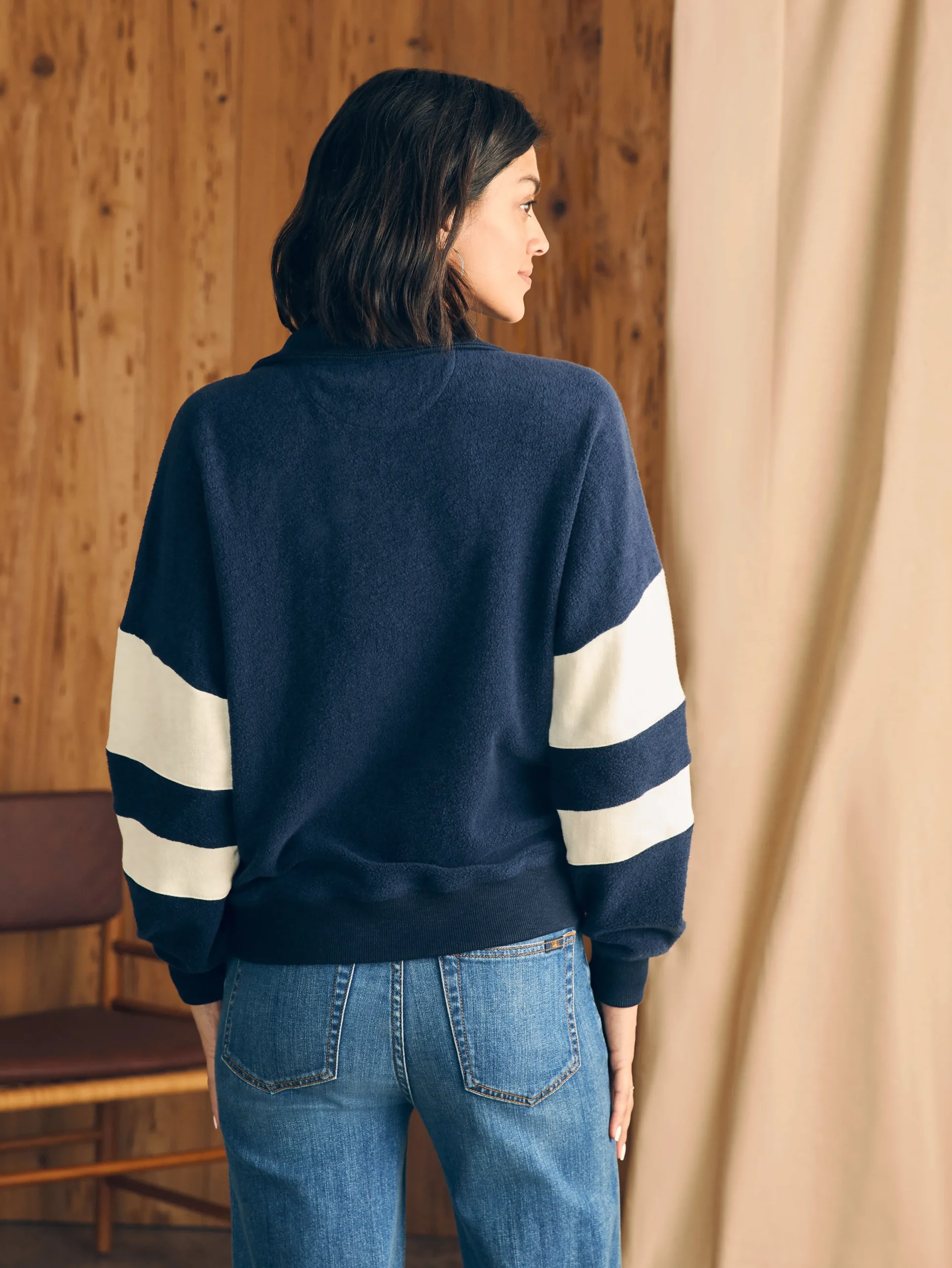 Hoodies & Sweatshirts^Faherty Brand Beach Fleece Quarter Zip - Navy Multi