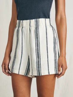 Shorts & Skirts^Faherty Brand Big Sur Linen Short - Santa Cruz Stripe
