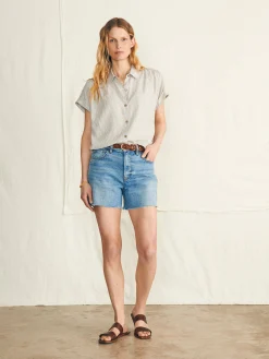 Shirts & Tops^Faherty Brand Breeze Shirt - Tan Petite Stripe