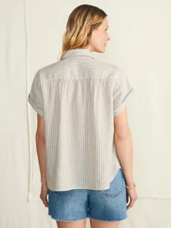 Shirts & Tops^Faherty Brand Breeze Shirt - Tan Petite Stripe