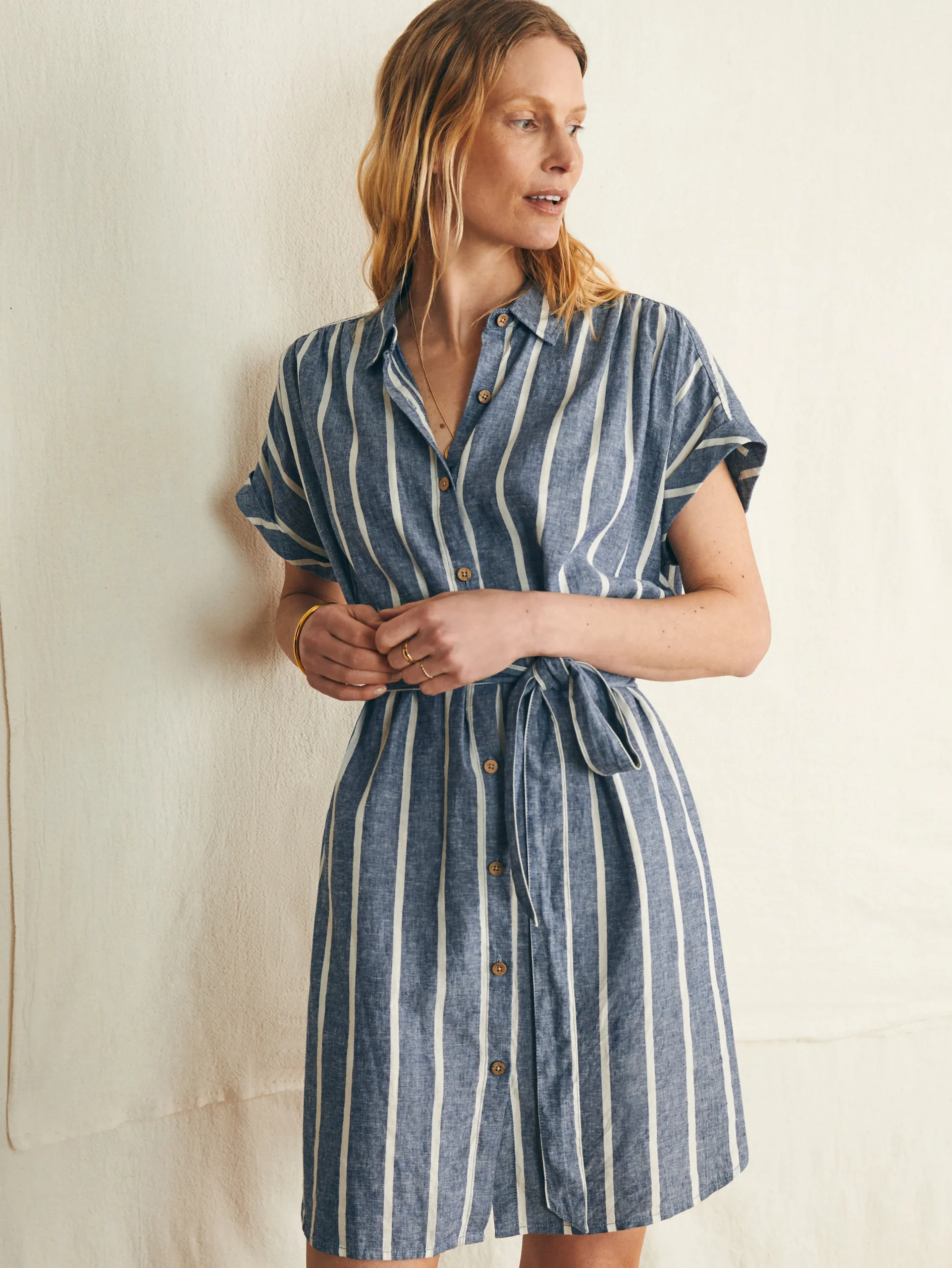 Dresses^Faherty Brand Breeze Shirtdress - Coastal Crisp Stripe