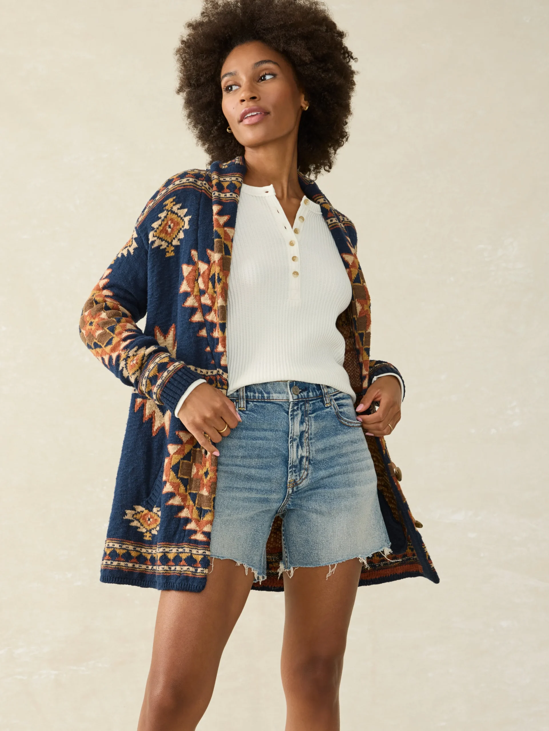 Sweaters^Faherty Brand B.YELLOWTAIL Lodge Cardigan - Wolf Mountain