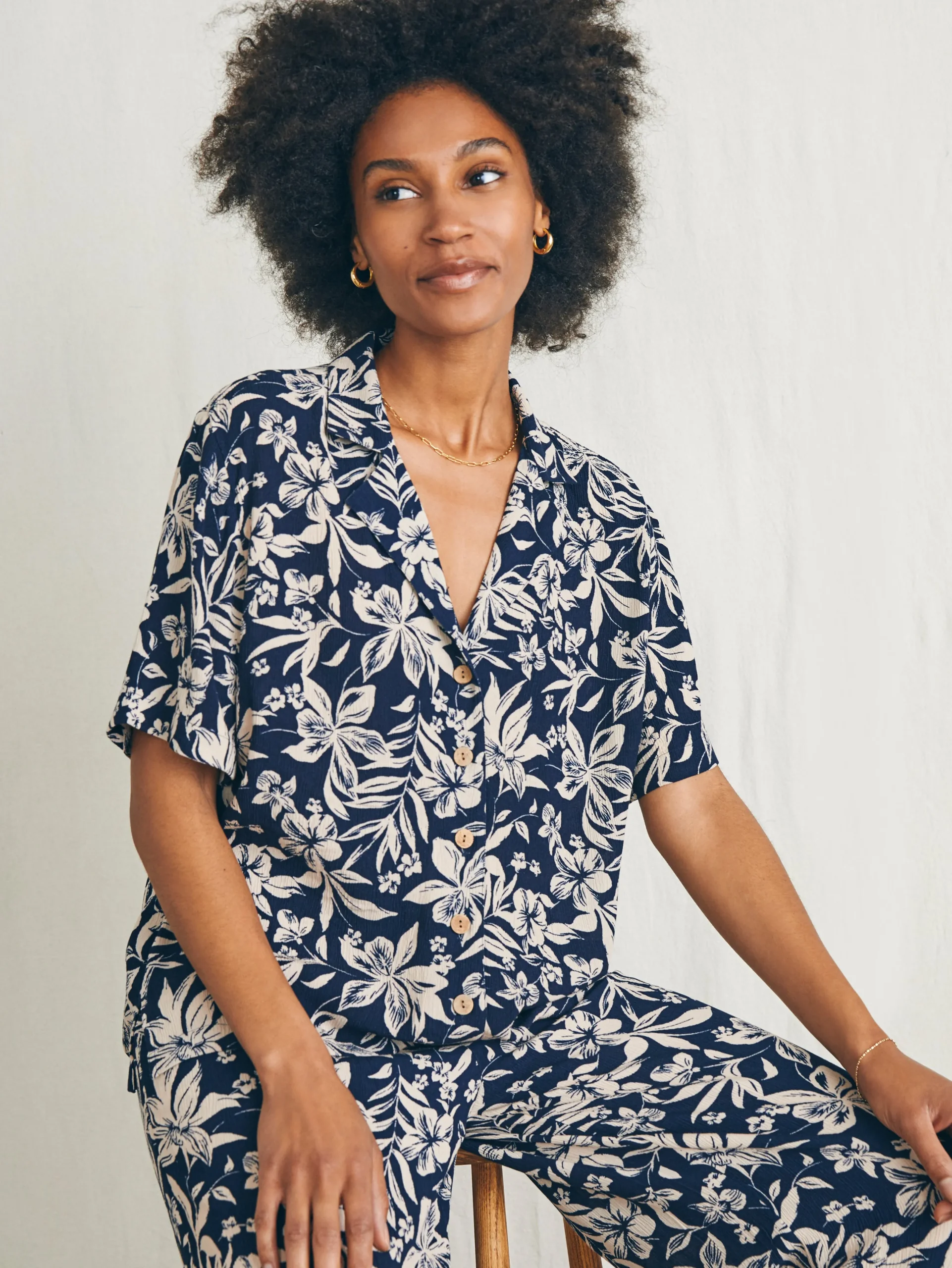Shirts & Tops^Faherty Brand Cabana Camp Shirt - Navy Canopy Floral