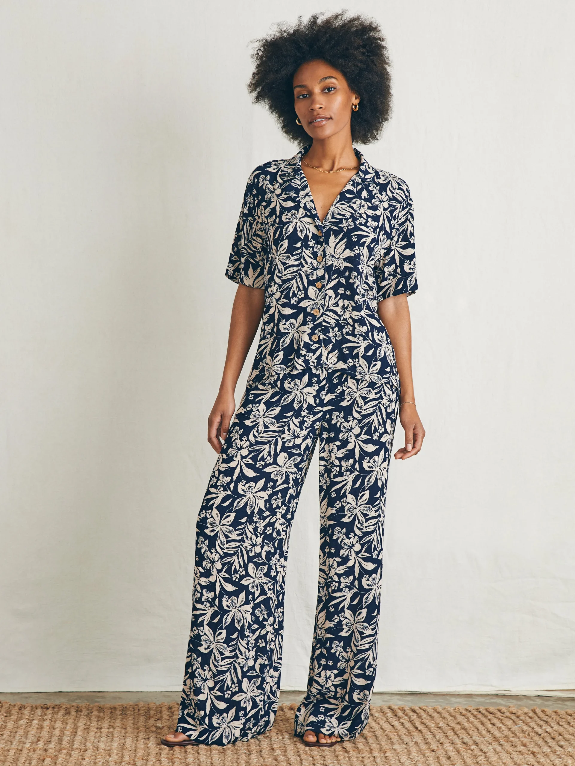 Shirts & Tops^Faherty Brand Cabana Camp Shirt - Navy Canopy Floral