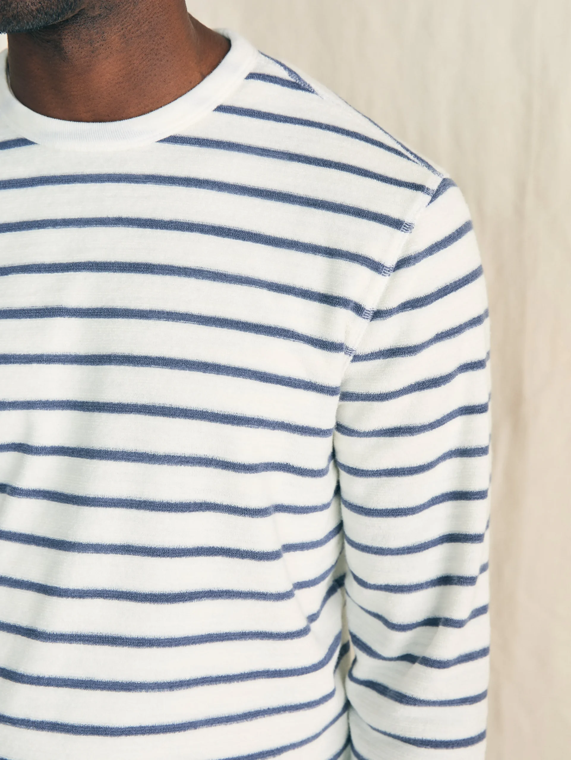 Hoodies & Sweatshirts^Faherty Brand Cabana Towel Terry Crewneck - Stormy Sky Breton Stripe
