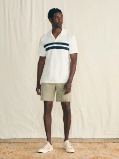 Polo Shirts^Faherty Brand Cabana Towel Terry Surf Stripe Polo Shirt - Ivory Storm