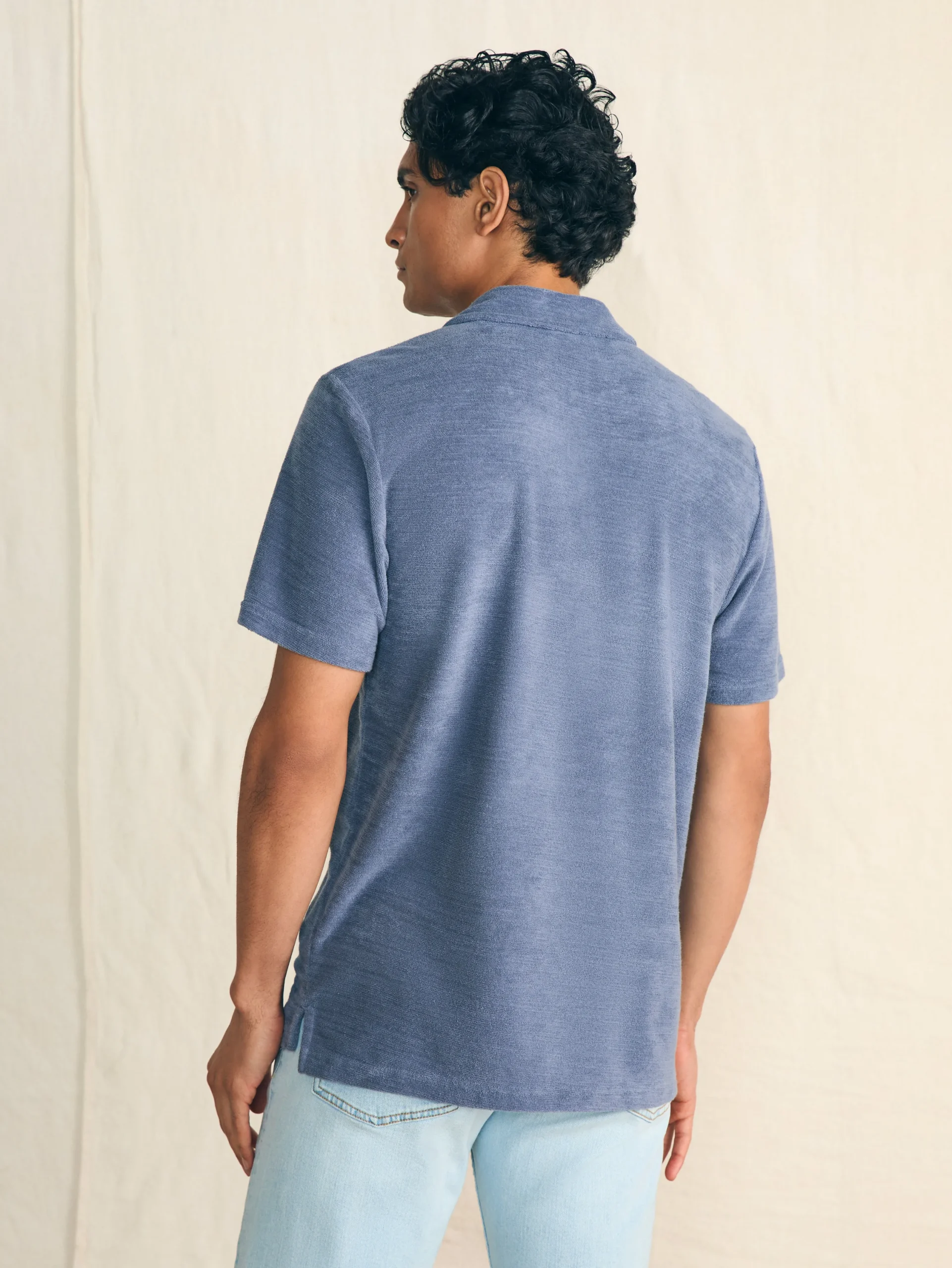 Polo Shirts^Faherty Brand Cabana Towel Terry Surf Stripe Polo Shirt - Stormy Sky