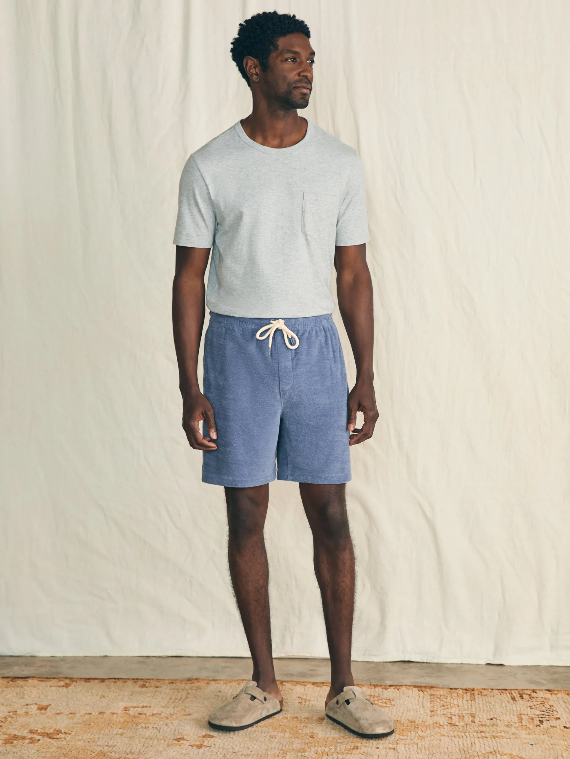 Shorts^Faherty Brand Cabana Towel Terry Sweatshort - Stormy Sky