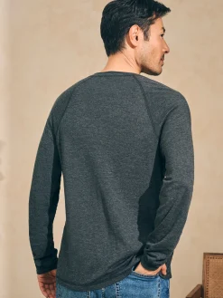 T-Shirts & Henleys^Faherty Brand Cloud Cotton Long-Sleeve Henley (Tall) - Charcoal Heather