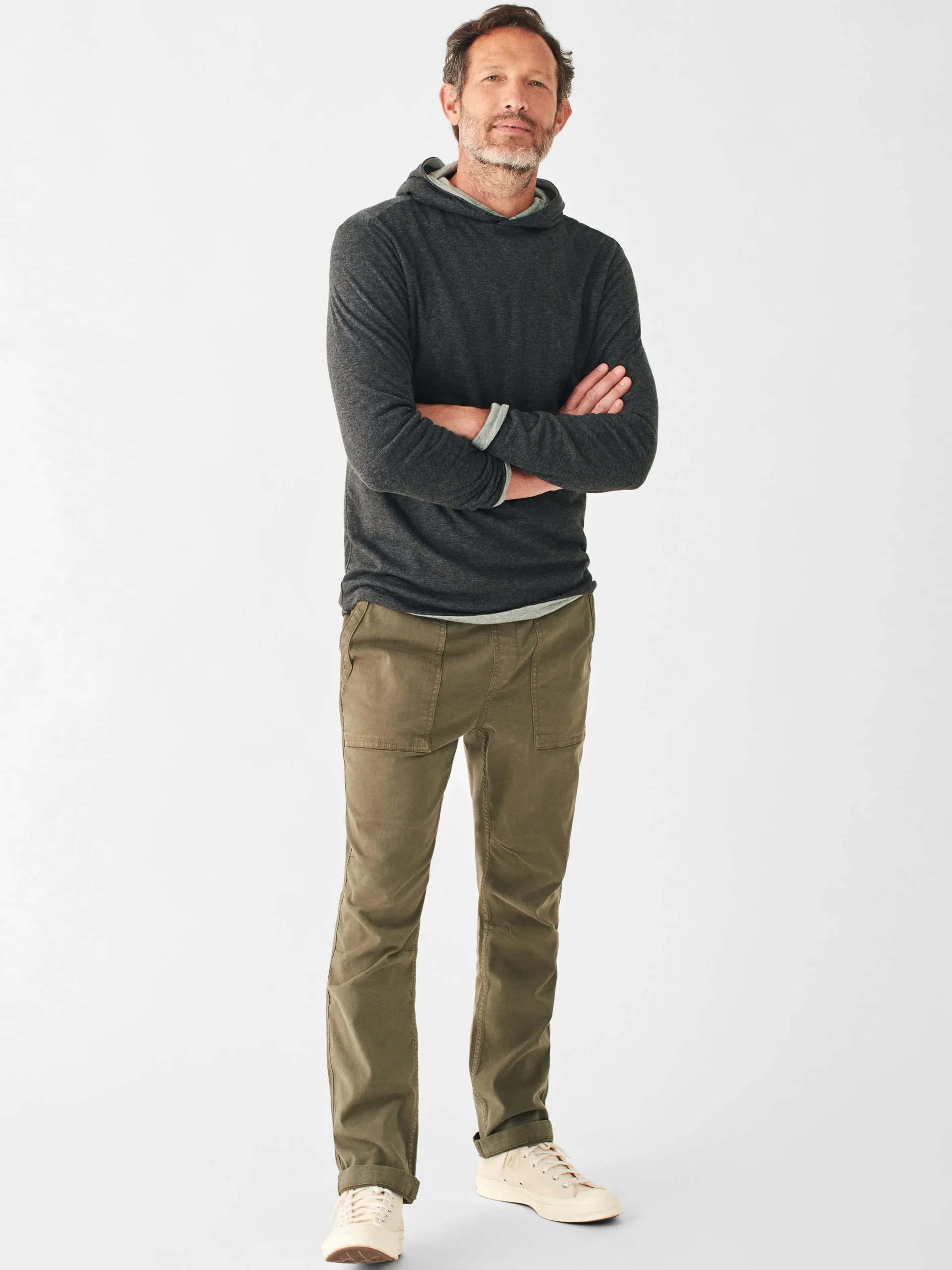 Hoodies & Sweatshirts^Faherty Brand Cloud Cotton Reversible Hoodie - Charcoal Heather Light Grey Heather