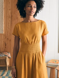 Dresses^Faherty Brand Coast To Coast Midi Dress - Honey Mustard