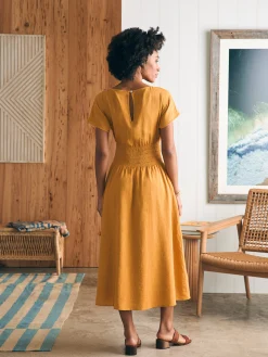 Dresses^Faherty Brand Coast To Coast Midi Dress - Honey Mustard