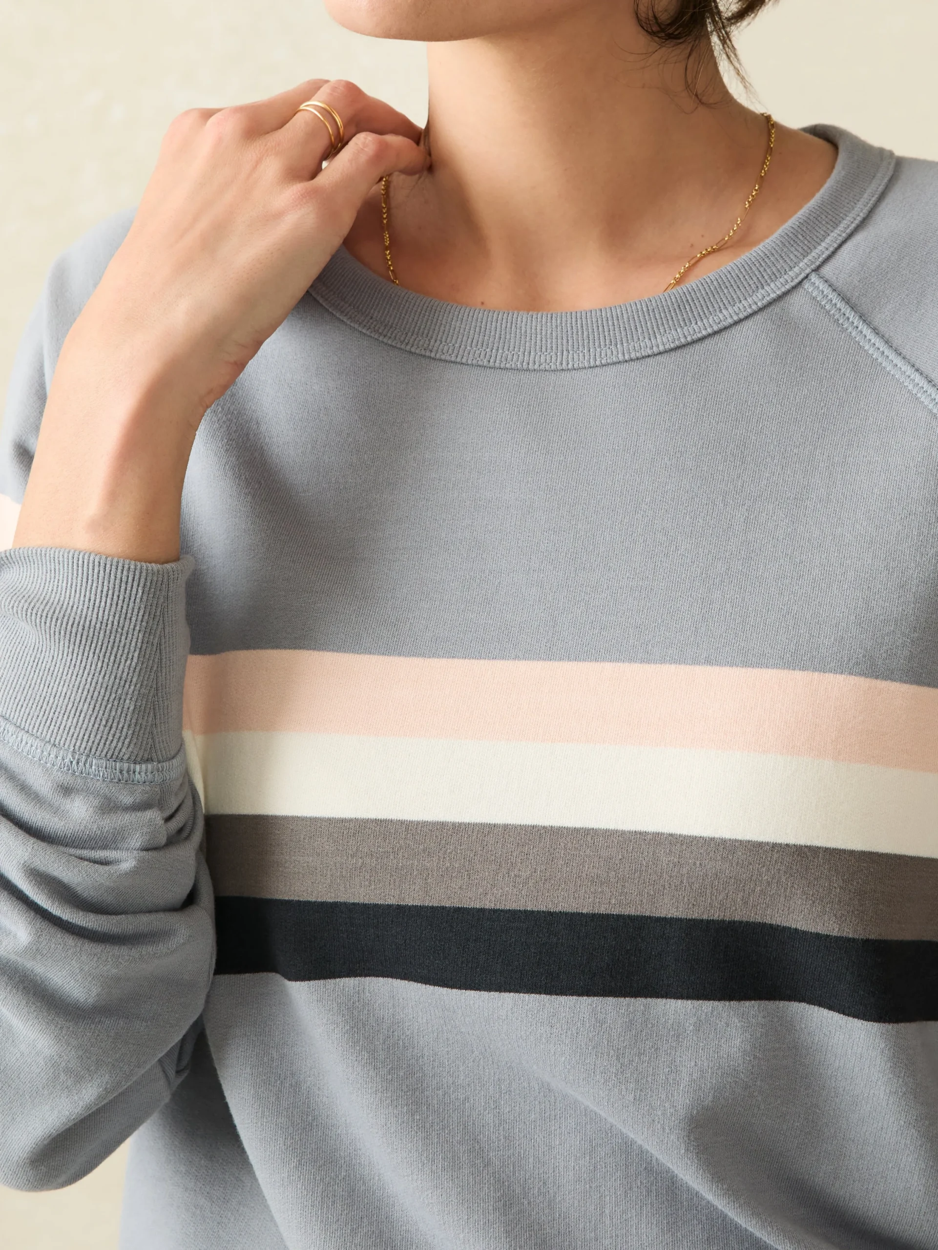 Hoodies & Sweatshirts^Faherty Brand Coastal Cloud Crew - Blue Westward Stripe
