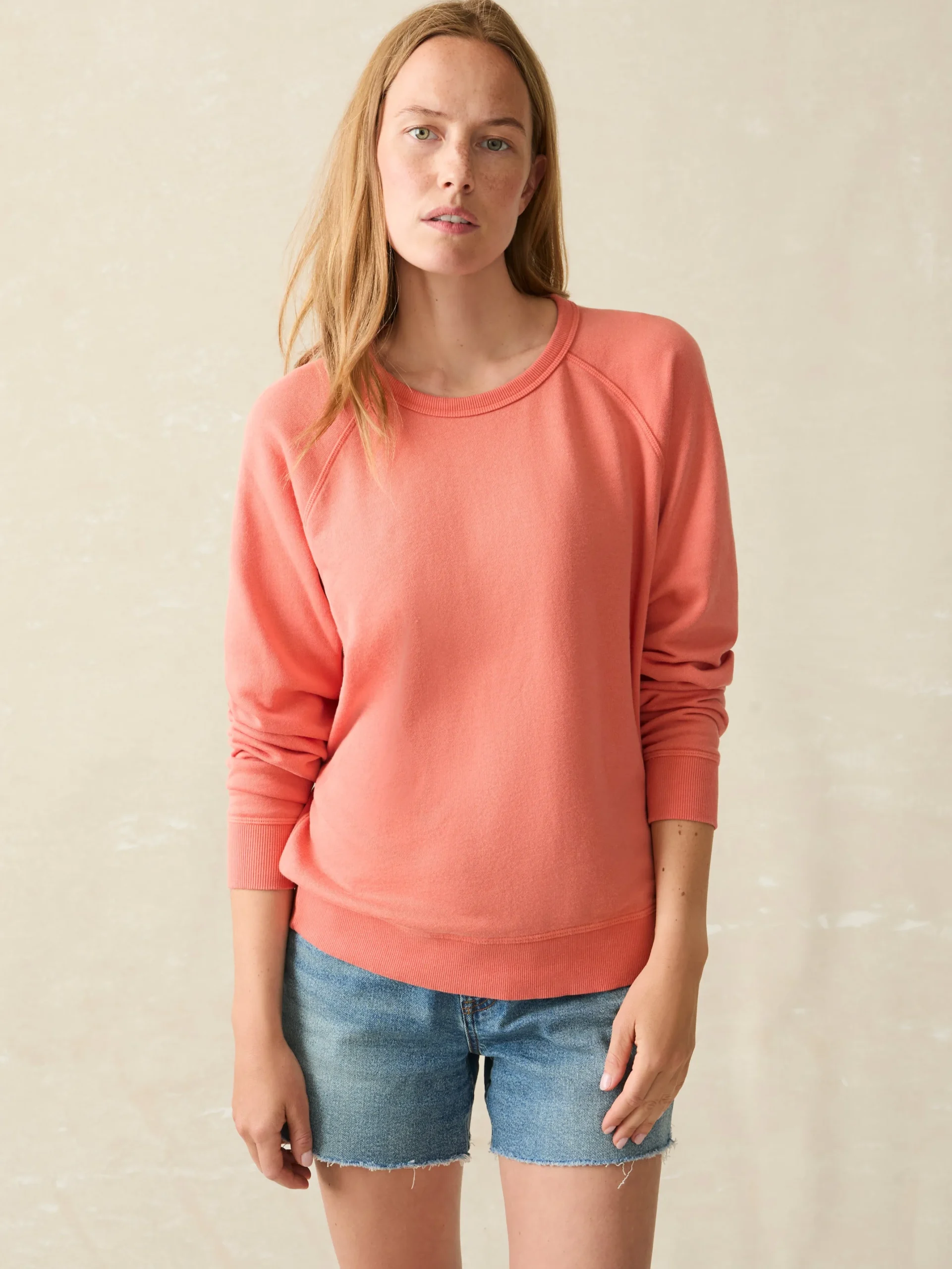 Hoodies & Sweatshirts^Faherty Brand Coastal Cloud Crew - Hot Coral