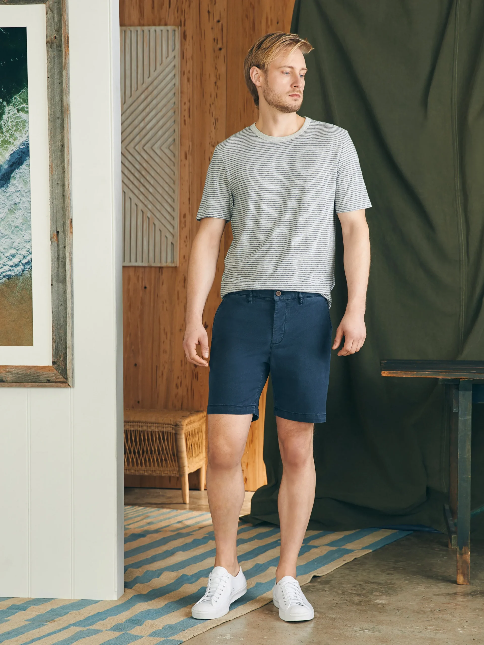 Shorts^Faherty Brand Coastline Stretch Chino Short (8" Inseam) - Blue Nights