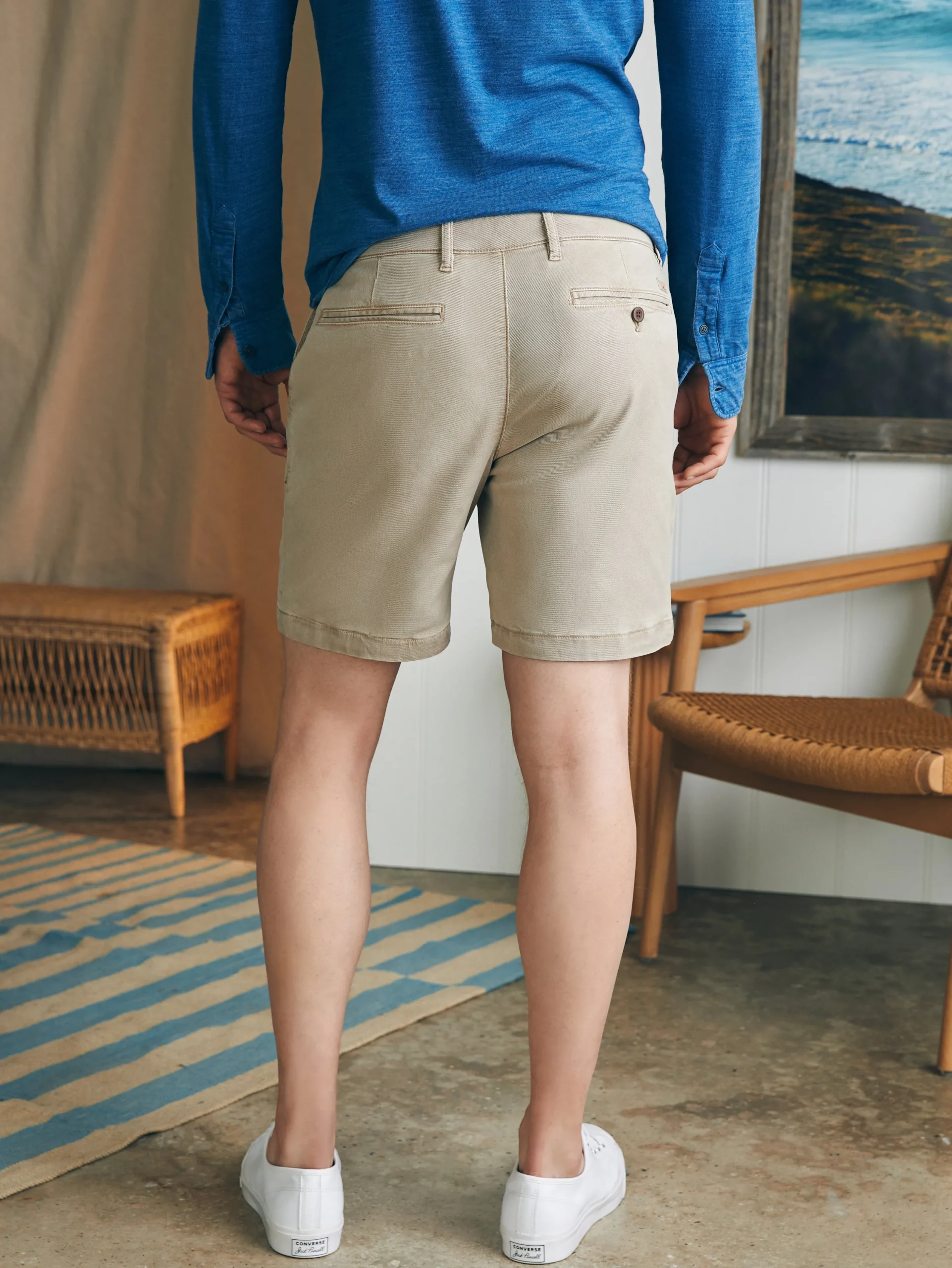 Shorts^Faherty Brand Coastline Stretch Chino Short (8" Inseam) - Utility Khaki