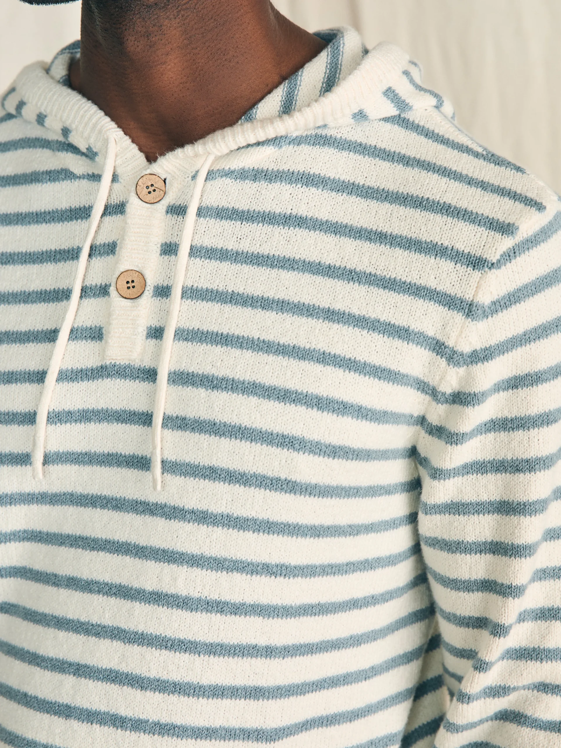 Sweaters|Hoodies & Sweatshirts^Faherty Brand Cove Sweater Hoodie - Ivory Chambray Stripe
