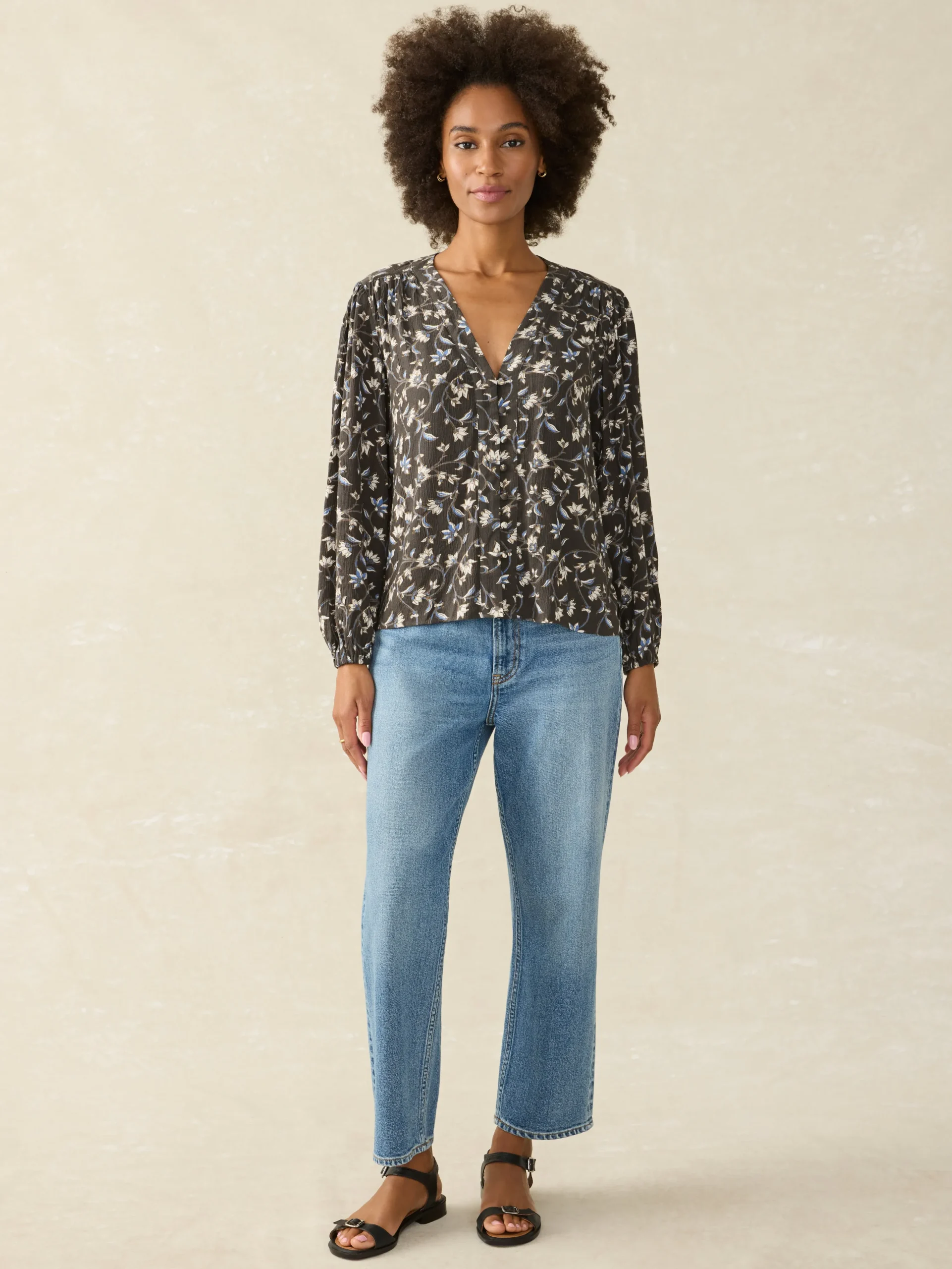 Shirts & Tops^Faherty Brand Dakota Top - Blue Jasmine Floral
