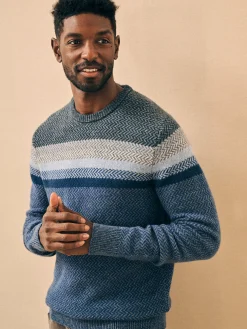 Sweaters^Faherty Brand Donegal Ombre Crew - Navy Storm Ombre