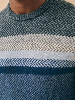 Sweaters^Faherty Brand Donegal Ombre Crew - Navy Storm Ombre