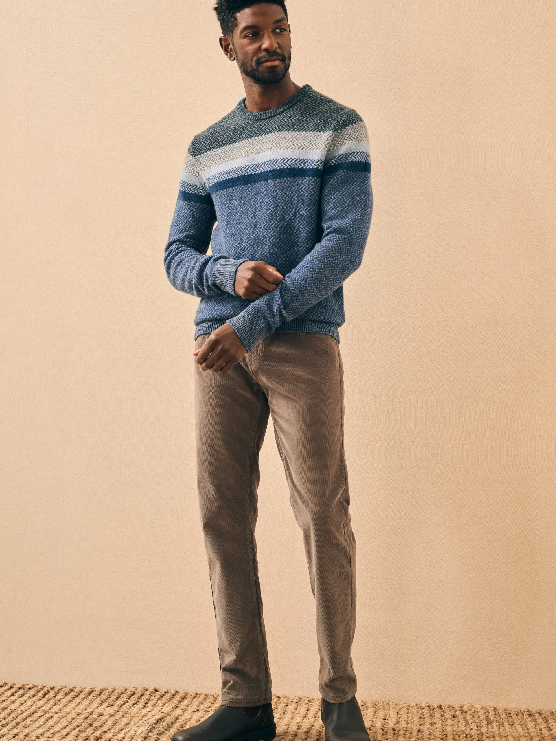 Sweaters^Faherty Brand Donegal Ombre Crew - Navy Storm Ombre