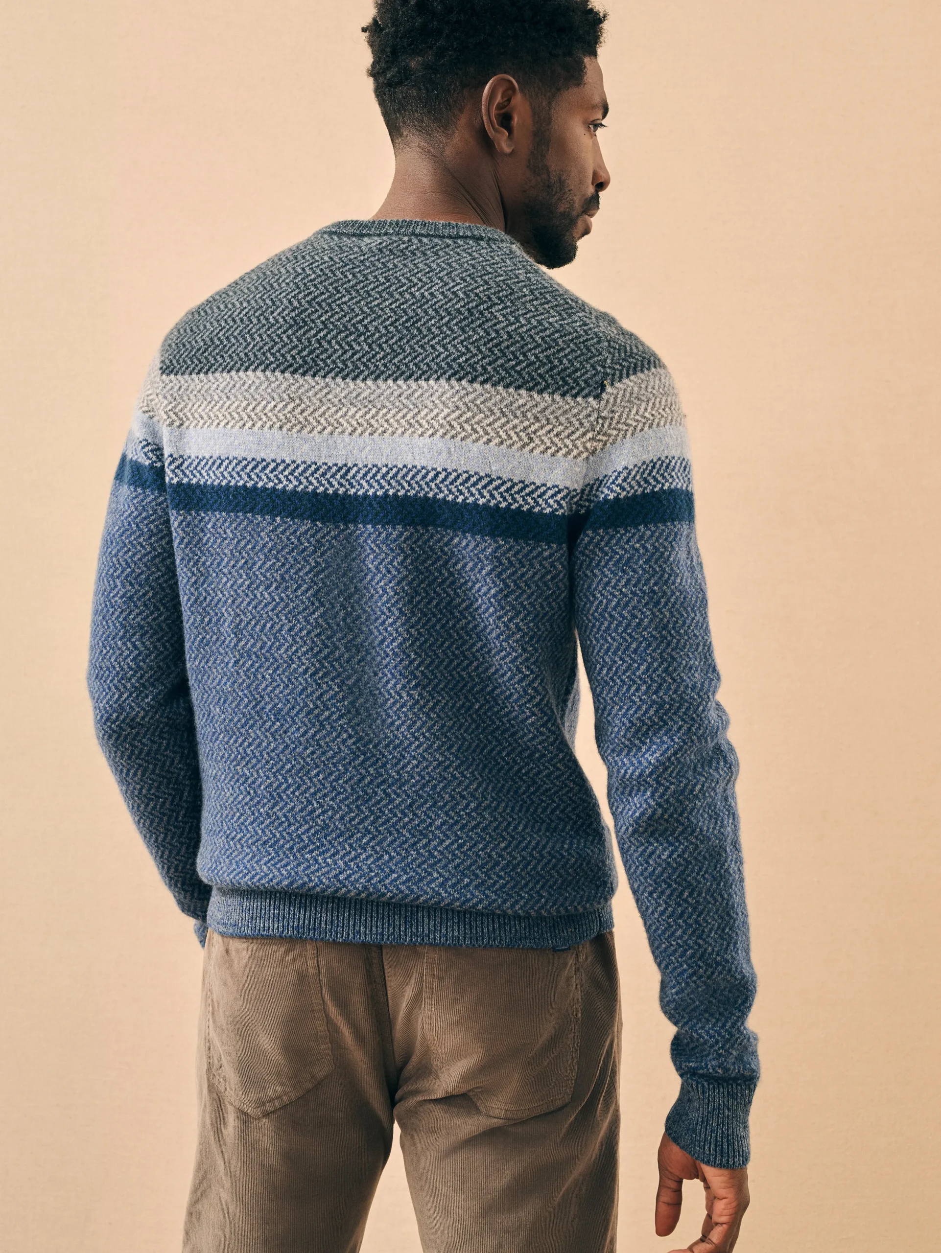 Sweaters^Faherty Brand Donegal Ombre Crew - Navy Storm Ombre
