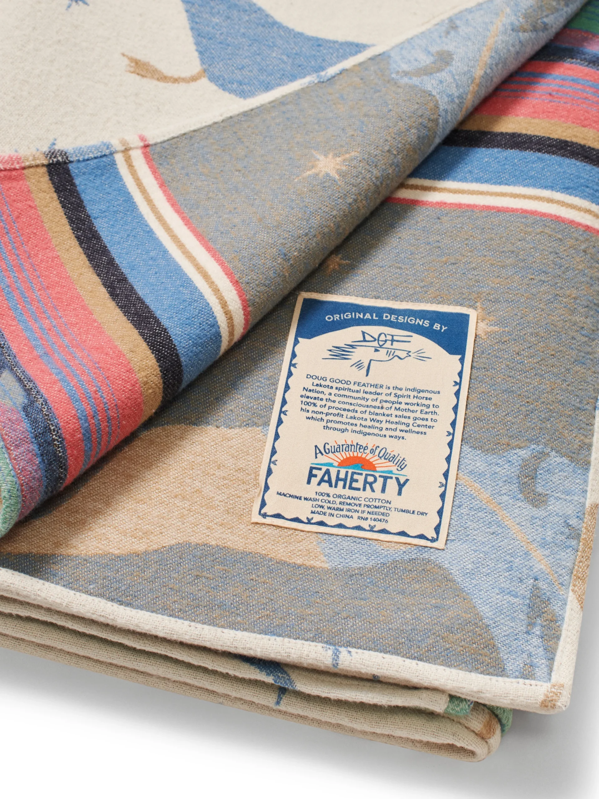 Home & More|Home & More^Faherty Brand Doug Good Feather Adirondack Blanket - Ivory Buffalo