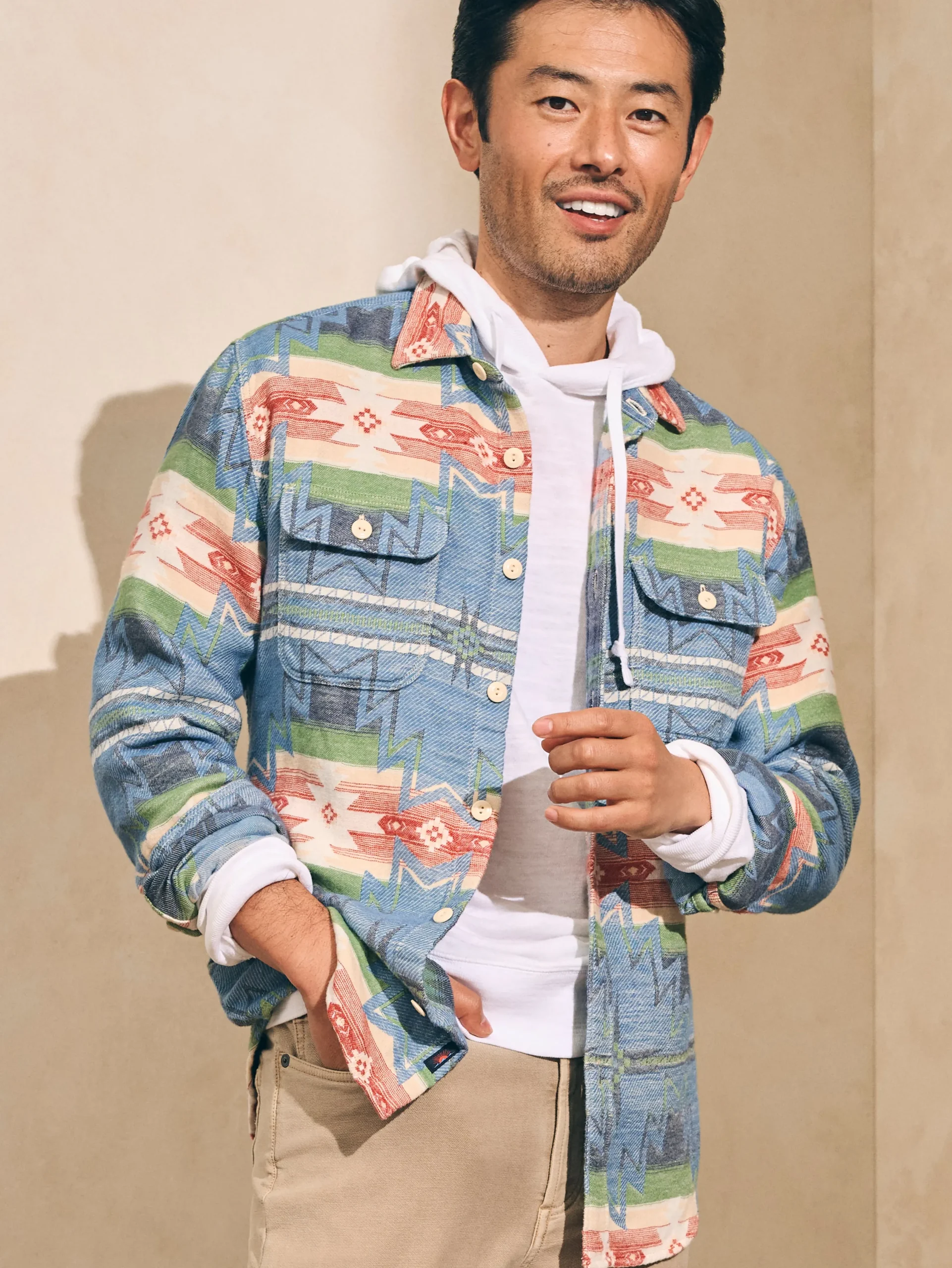 Shirts^Faherty Brand Doug Good Feather Canyon Overshirt - Cobalt Star Nation