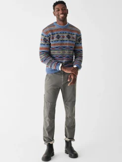 Sweaters^Faherty Brand Doug Good Feather Fair Isle Sweater - Blue Winter Night