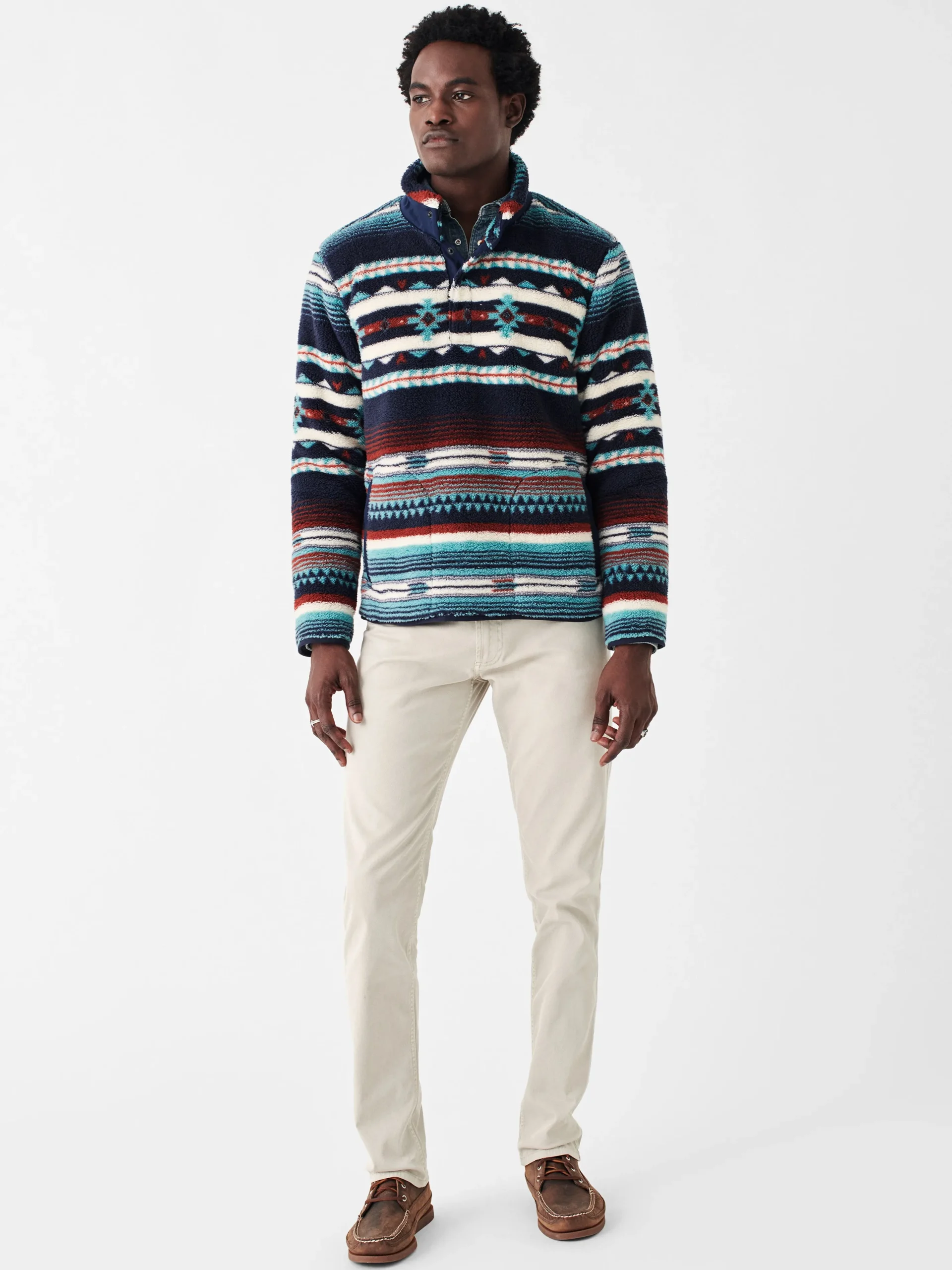 Jackets & Vests^Faherty Brand Doug Good Feather High Pile Fleece Popover - Rising Sky Turquoise