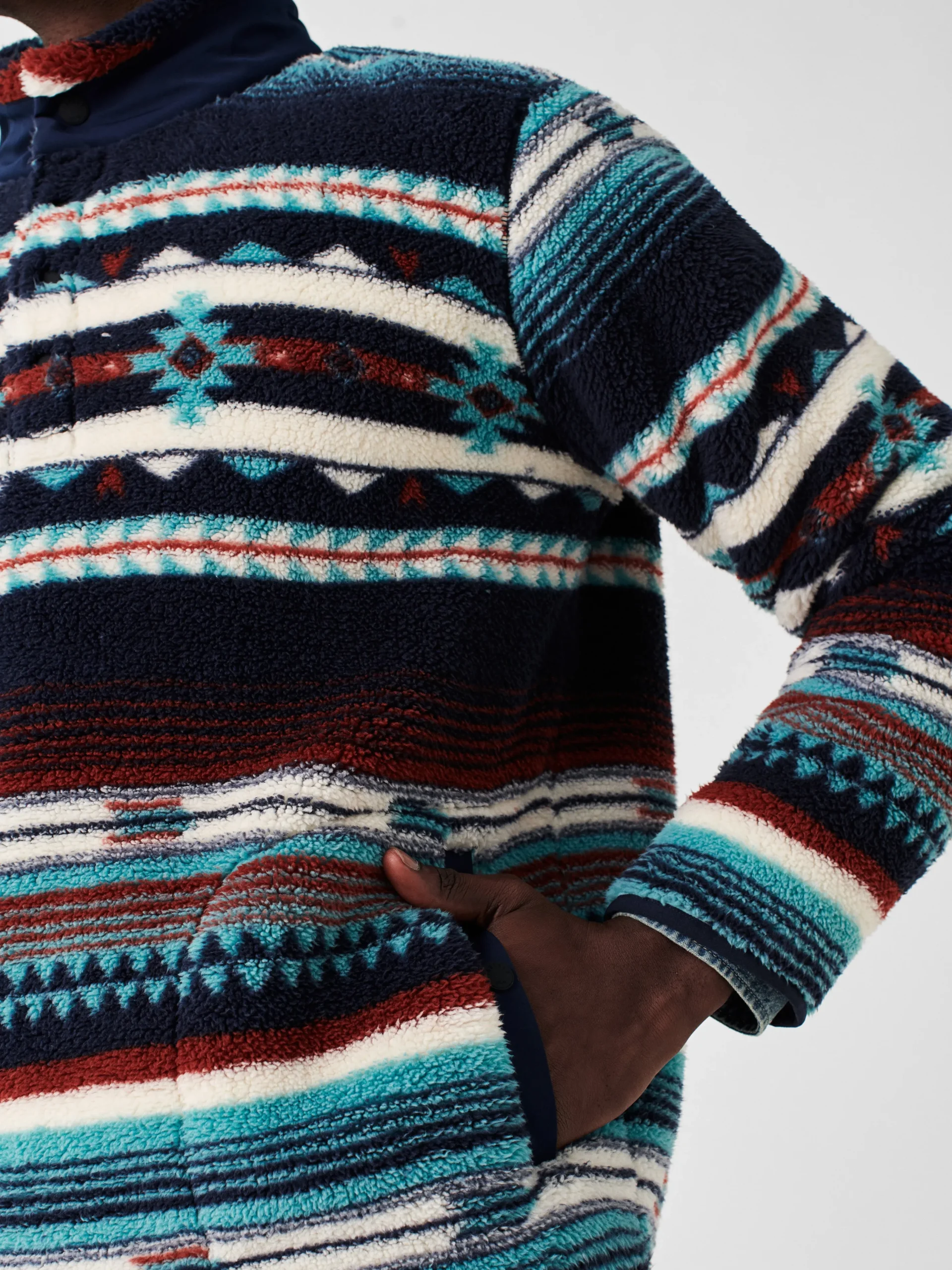 Jackets & Vests^Faherty Brand Doug Good Feather High Pile Fleece Popover - Rising Sky Turquoise