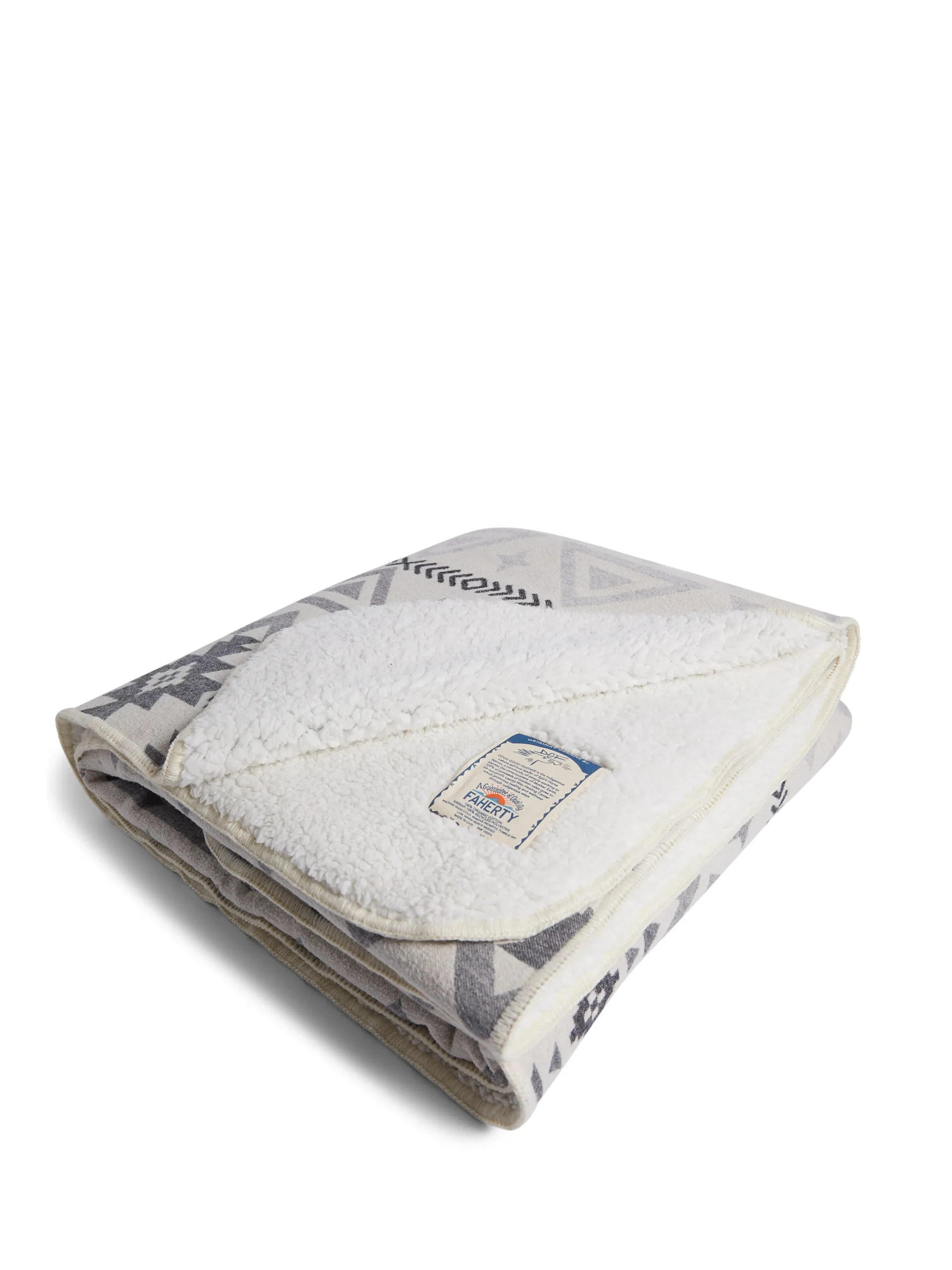 Home & More|Home & More^Faherty Brand Doug Good Feather Recycled High Pile Fleece Blanket - Ivory North Star