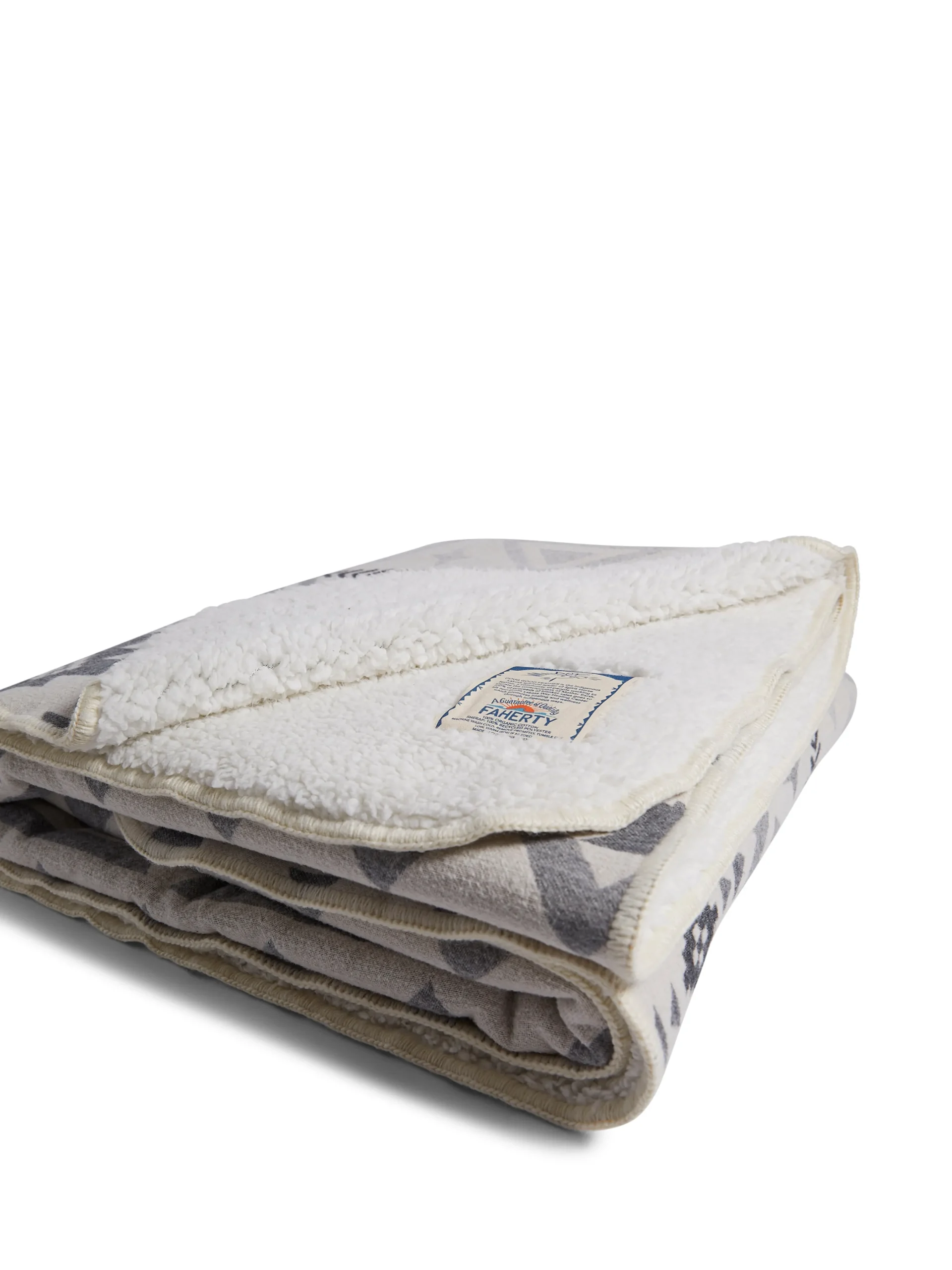 Home & More|Home & More^Faherty Brand Doug Good Feather Recycled High Pile Fleece Blanket - Ivory North Star