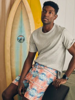 Shorts|Swim^Faherty Brand Doug Good Feather Shorelite Active Swim Short (7" Inseam) - Water Color Star Nation