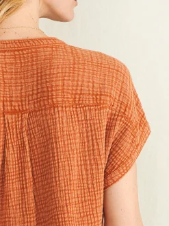 Shirts & Tops^Faherty Brand Dream Cotton Gauze Desmond Top - Bombay Brown
