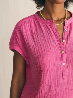 Shirts & Tops^Faherty Brand Dream Cotton Gauze Desmond Top - Cone Flower