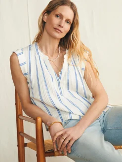 Shirts & Tops^Faherty Brand Dream Cotton Gauze Dylan Top - Back Bay Stripe