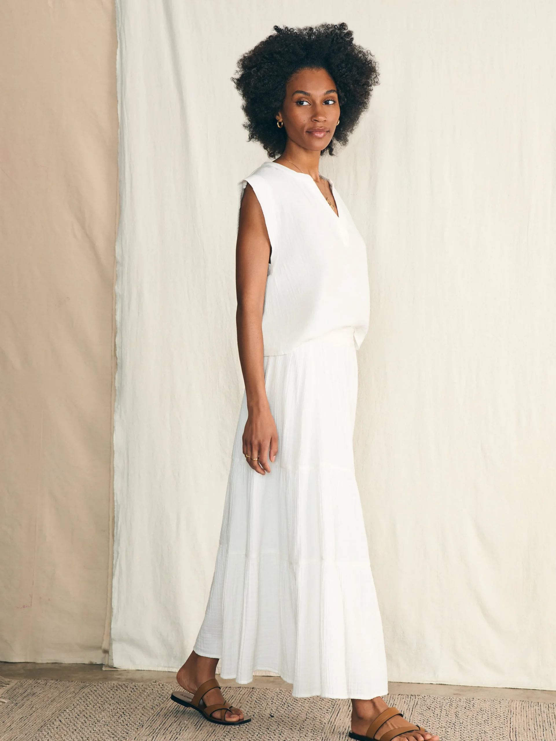 Shorts & Skirts^Faherty Brand Dream Cotton Gauze Valentina Skirt - White