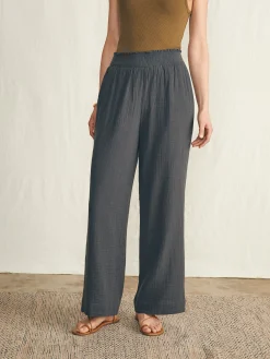 Pants|Swim^Faherty Brand Dream Cotton Gauze Wide Leg Pant - Washed Black