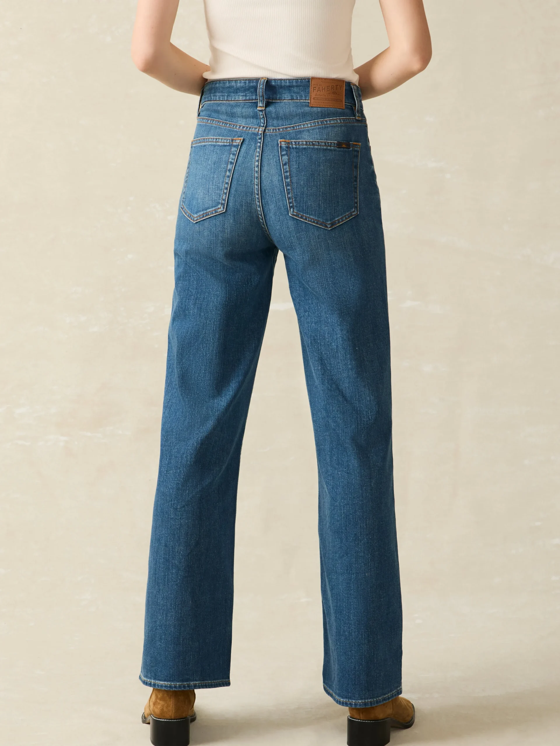 Pants|Jeans^Faherty Brand Dream Jean Wide Leg - Indigo Coast Wash
