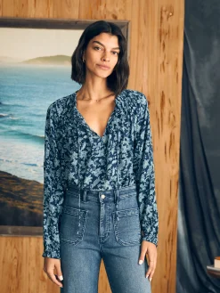 Shirts & Tops^Faherty Brand Emery Top - Blue Esna Floral
